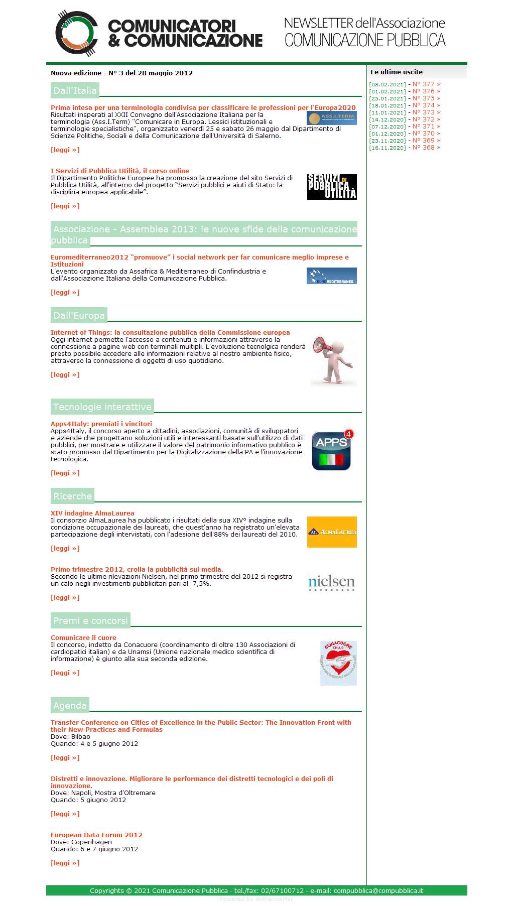 Comunicatori e Comunicazione Nuova Edizione  n� 3 - 28 maggio 2012