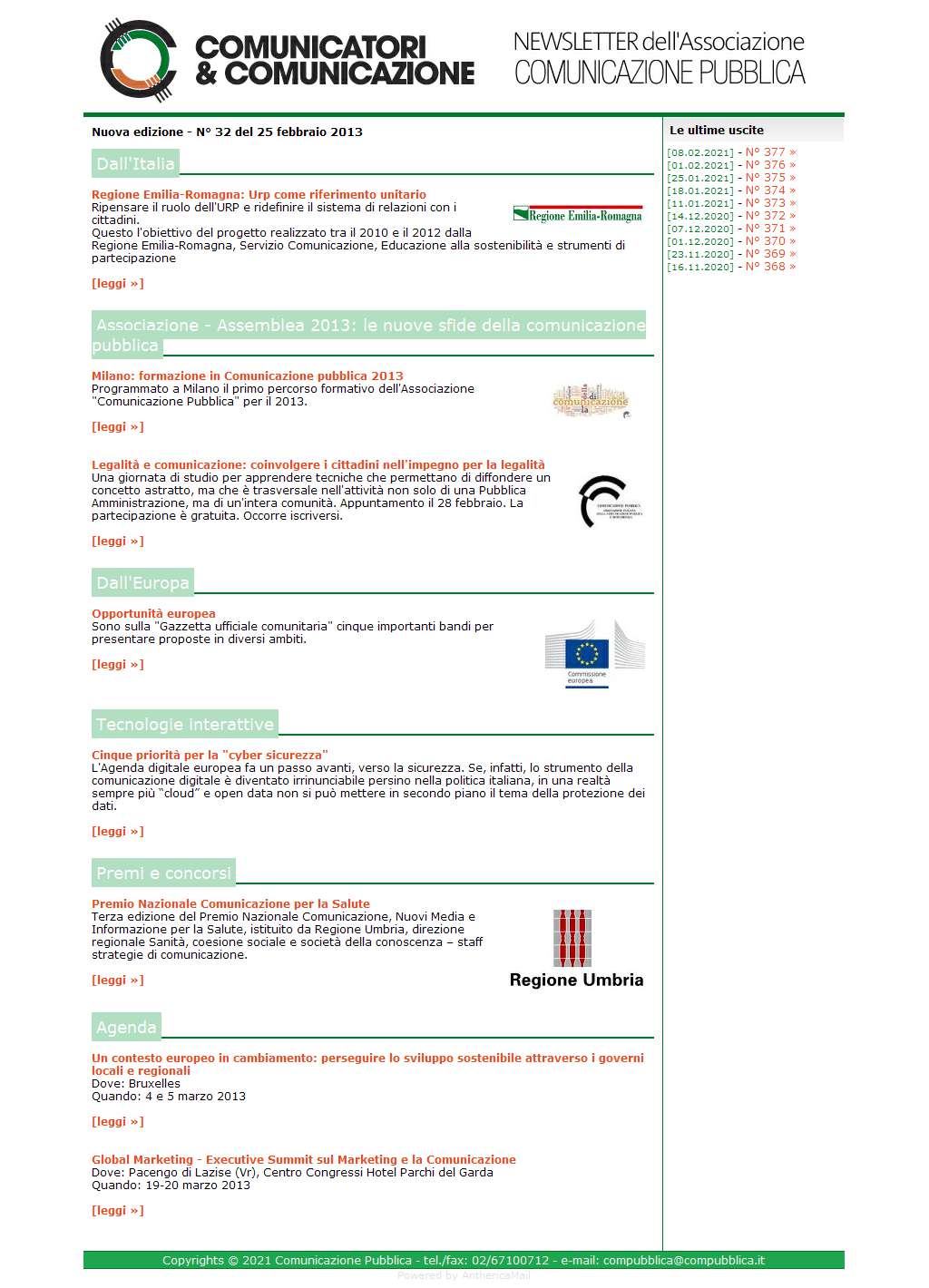 Comunicatori e Comunicazione n� 32 - 25 febbraio 2013