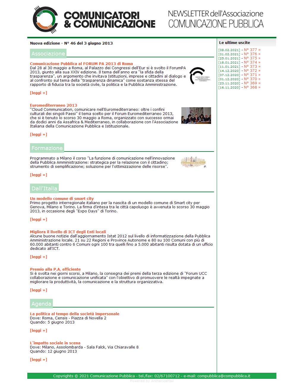 Comunicatori e Comunicazione n� 46 - 3 giugno 2013