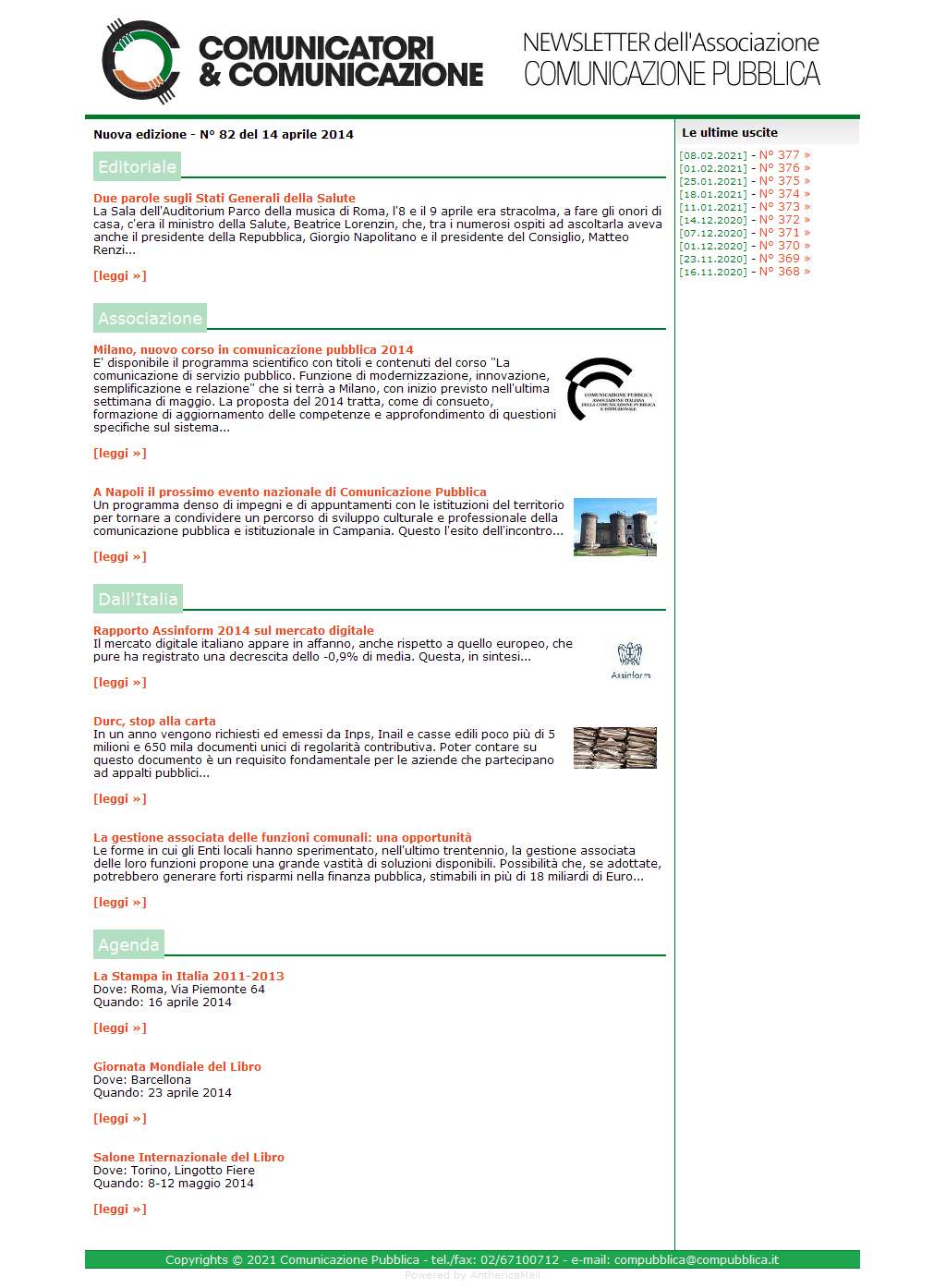 Comunicatori e Comunicazione n� 82 - 14 aprile 2014