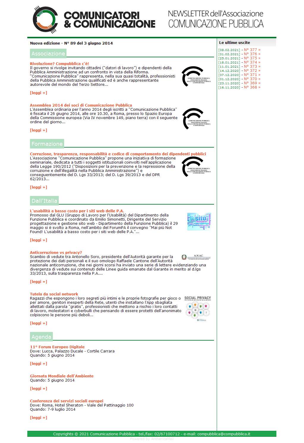 Comunicatori e Comunicazione n� 89 - 3 giugno 2014