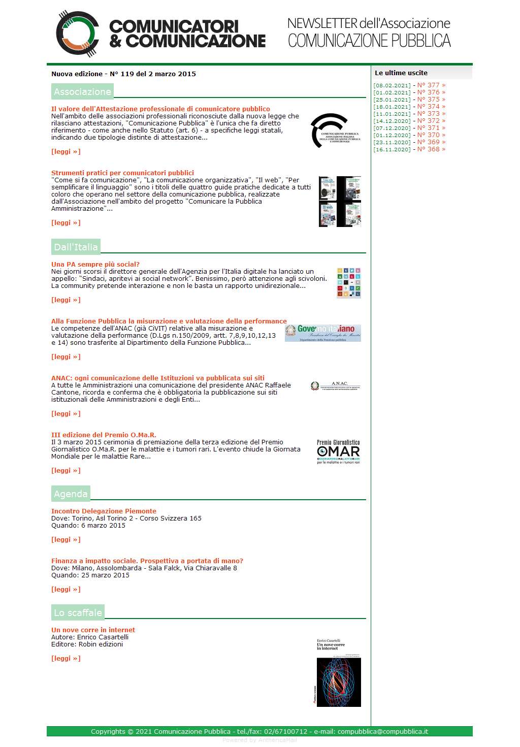 Comunicatori e Comunicazione n� 119 - 02 marzo 2015