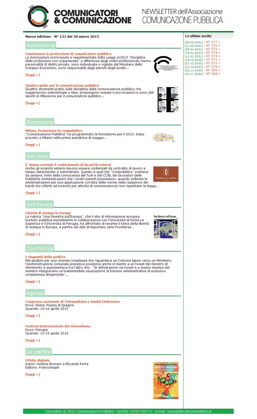 Comunicatori e Comunicazione n� 123 - 30 marzo 2015