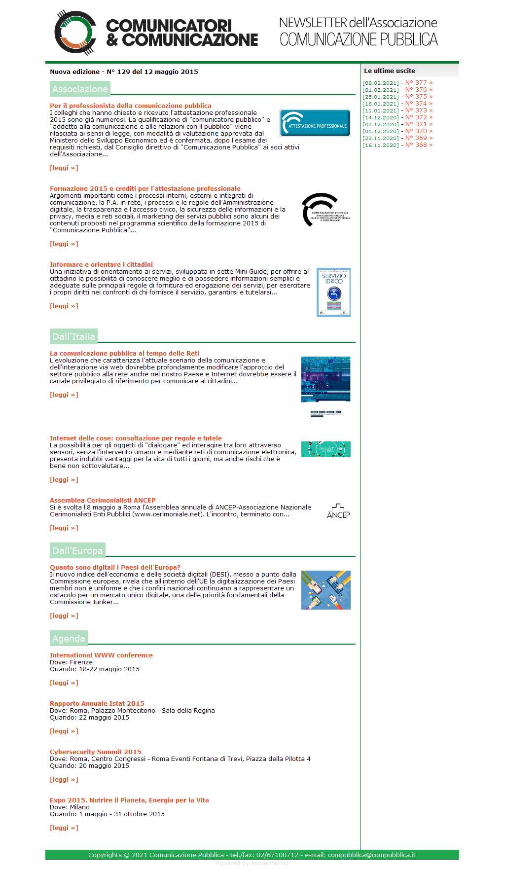 Comunicatori e Comunicazione n� 129 - 11 maggio 2015