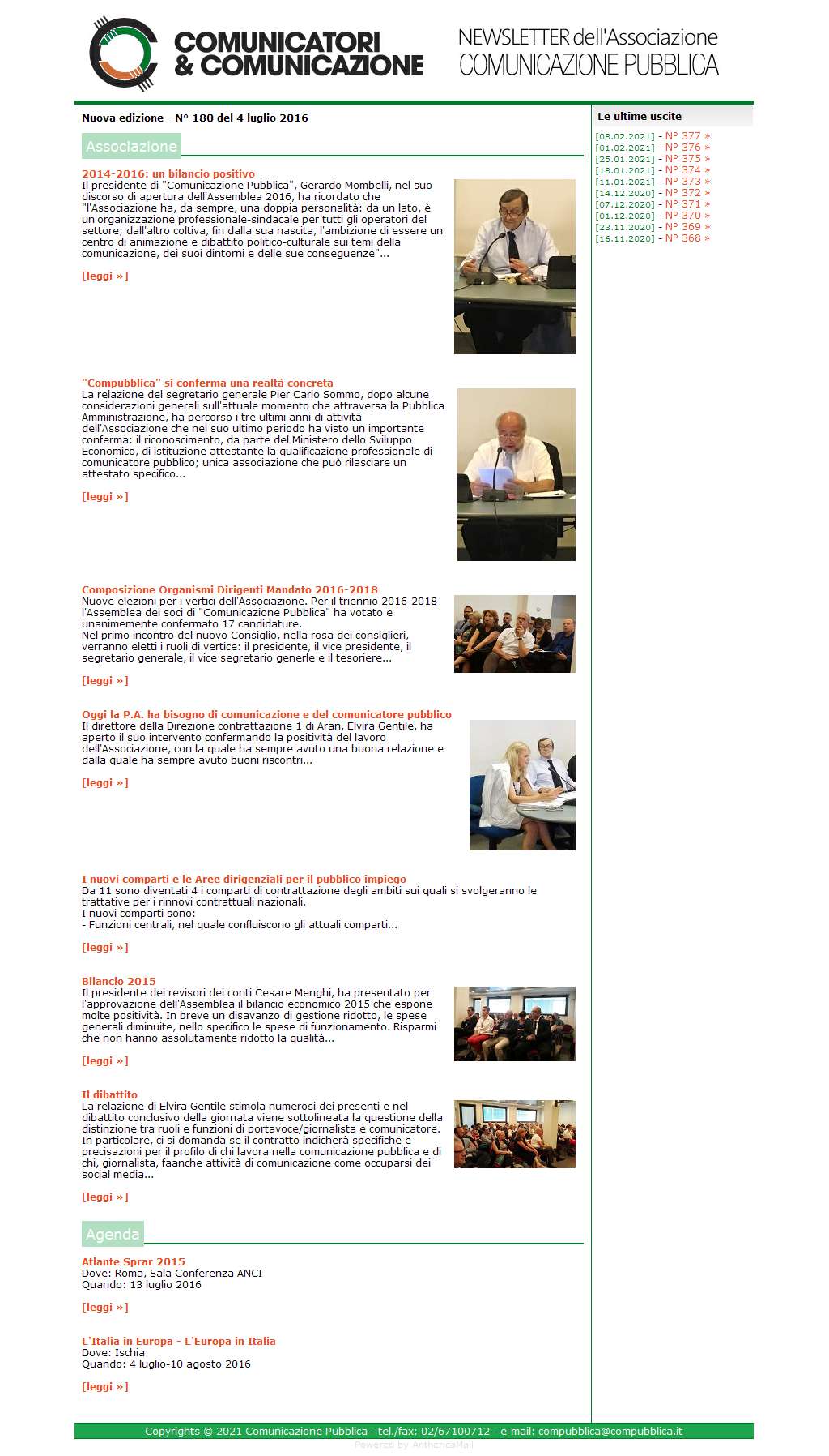 Comunicatori e Comunicazione n� 180 - 4 luglio 2016