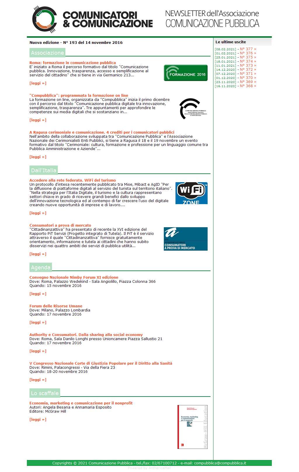 Comunicatori e Comunicazione n� 193 - 14 novembre 2016