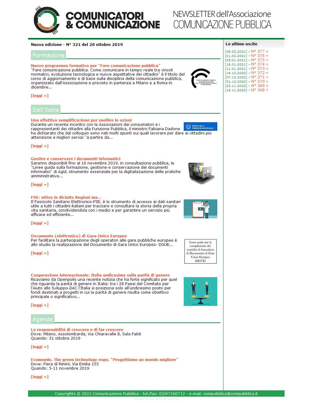 Comunicatori e Comunicazione n� 321 - 28 ottobre 2019