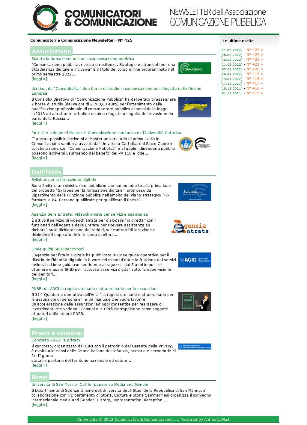 Comunicatori e Comunicazione n� 339 - 16 marzo 2020