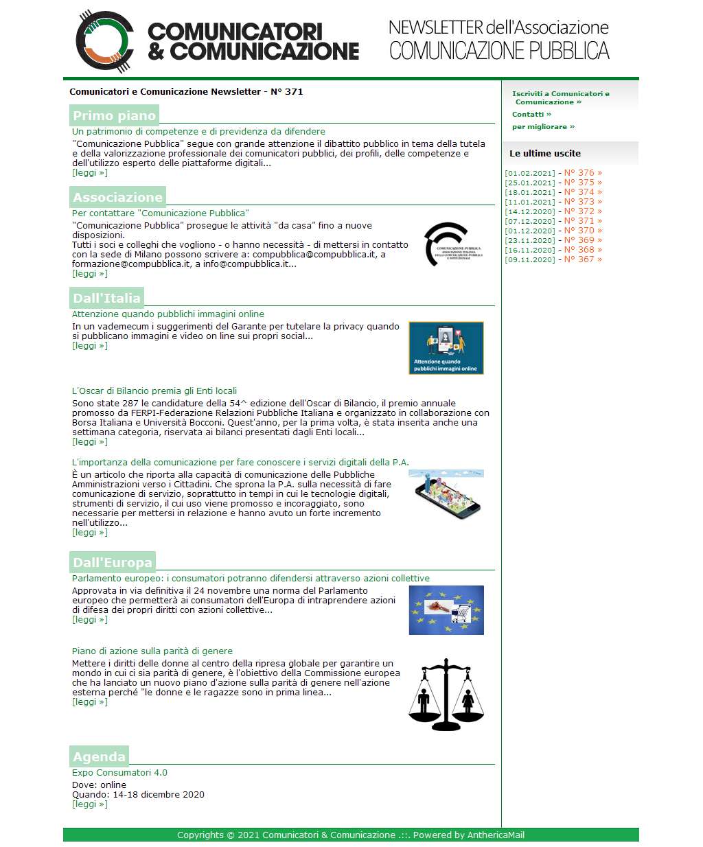 Comunicatori e Comunicazione n� 371 - 7 dicembre 2020